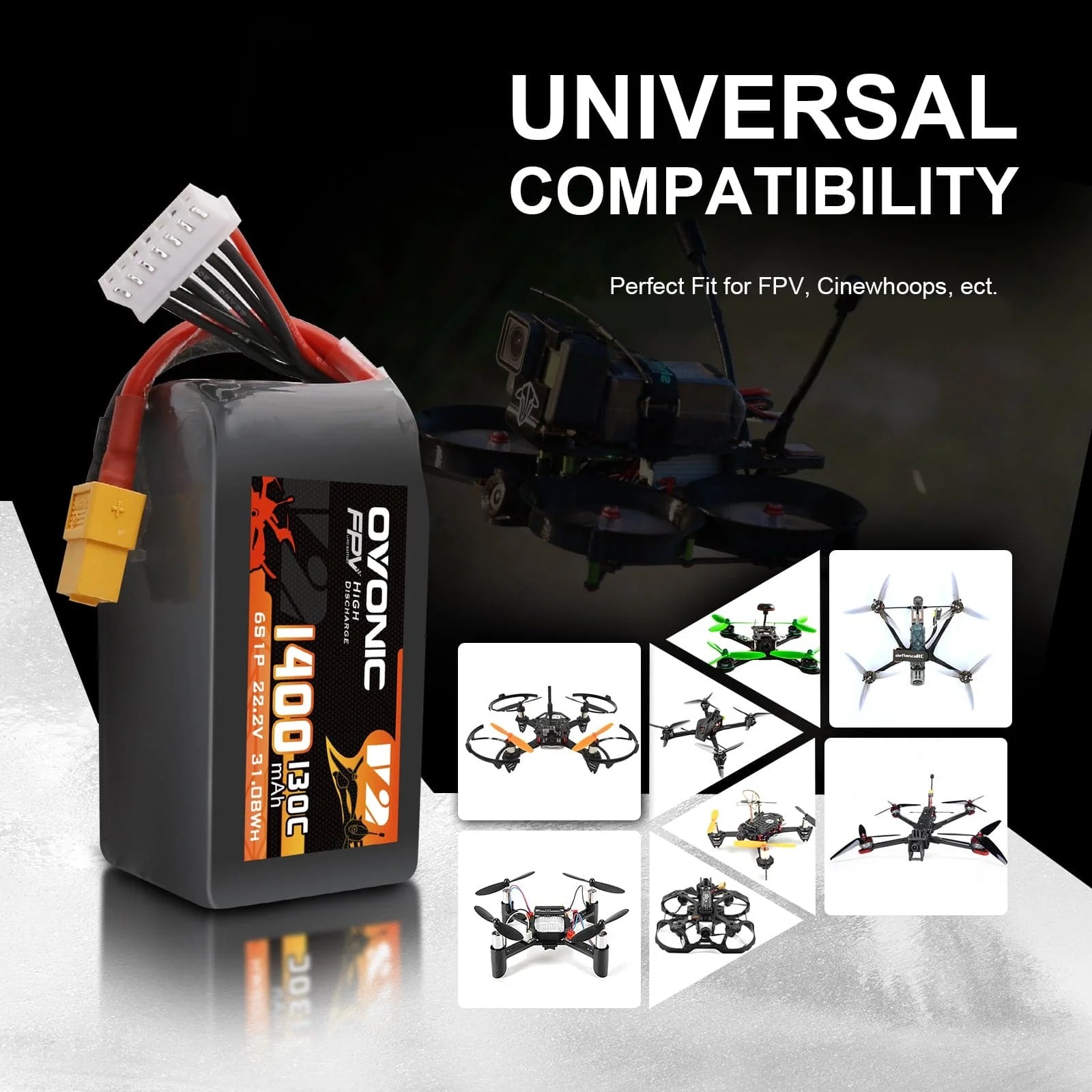 Ovonic 6S 1400mAh 130C 리튬폴리머 배 - Walksnail Avatar Hd Goggles X 리뷰 및 가격